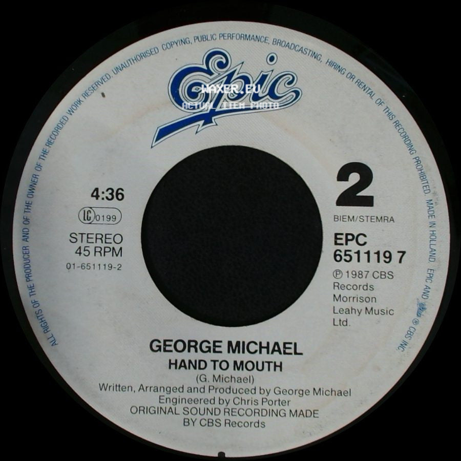 George Michael - Faith / Hand To Mouth side B