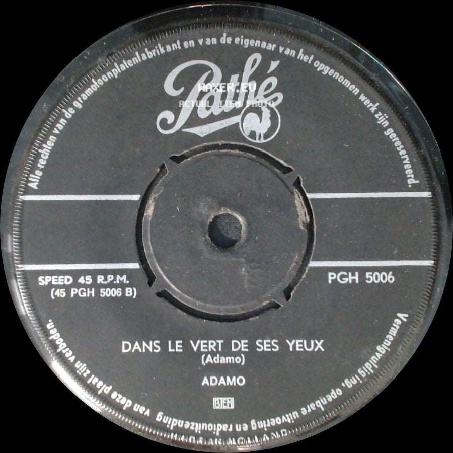 Adamo - Dans Le Vert De Ses Yeux / Vous Permettez, Monsieur? side A