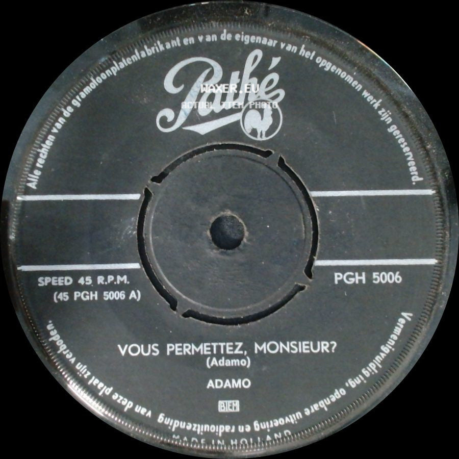 Adamo - Dans Le Vert De Ses Yeux / Vous Permettez, Monsieur? side B