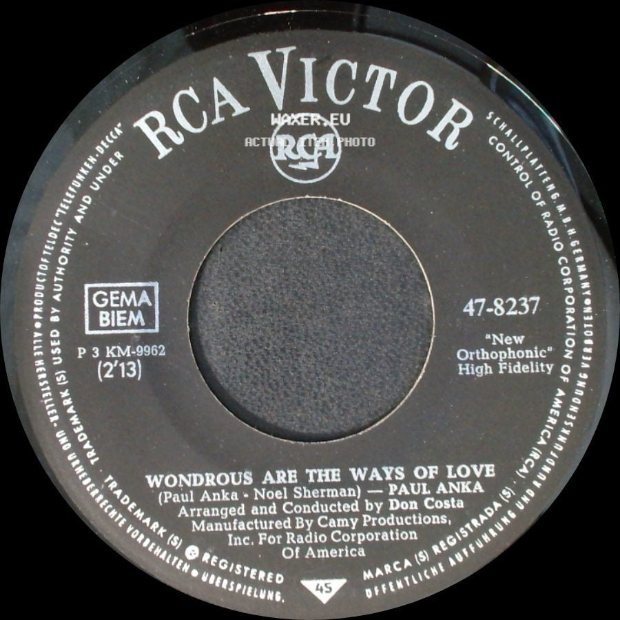 Paul Anka - Wondrous Are The Ways Of Love / Hurry Up And Tell Me side A