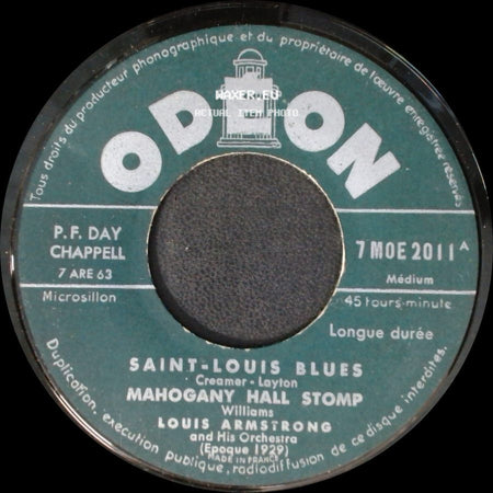Louis Armstrong And His Orchestra - Saint-Louis Blues / Mahogany Hall Stomp / After You've Gone / I Can't Give You Anything But Love side A