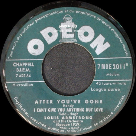 Louis Armstrong And His Orchestra - Saint-Louis Blues / Mahogany Hall Stomp / After You've Gone / I Can't Give You Anything But Love side B