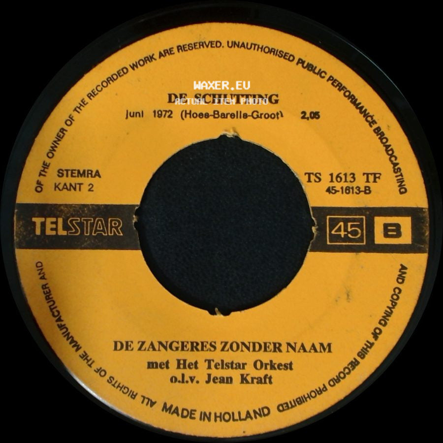 De Zangeres Zonder Naam Begeleiding Van The Walkers / De Zangeres Zonder Naam - Mandolinen In Nicosia / De Schutting side B