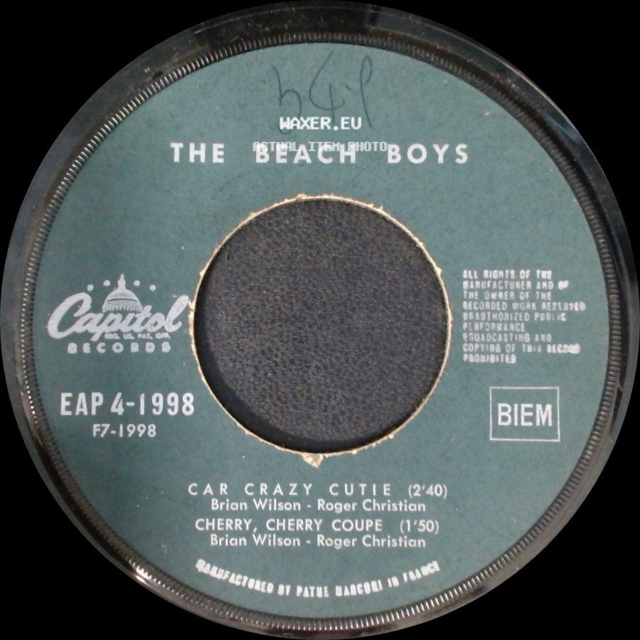 The Beach Boys - Unknown Title A / Car Crazy Cutie / Cherry, Cherry Coupe side B