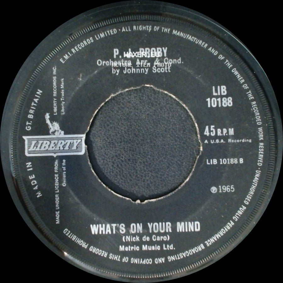 P. J. Proby - I Apologise / What's On Your Mind side B