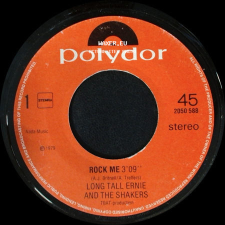 Long Tall Ernie And The Shakers - Rock Me / Rock 'n Roll (Part 3) side A
