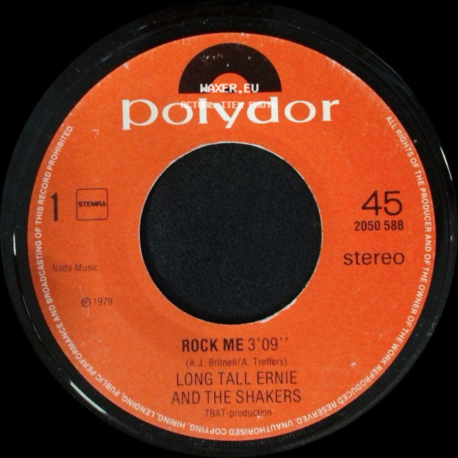 Long Tall Ernie And The Shakers - Rock Me / Rock 'n Roll (Part 3) side A