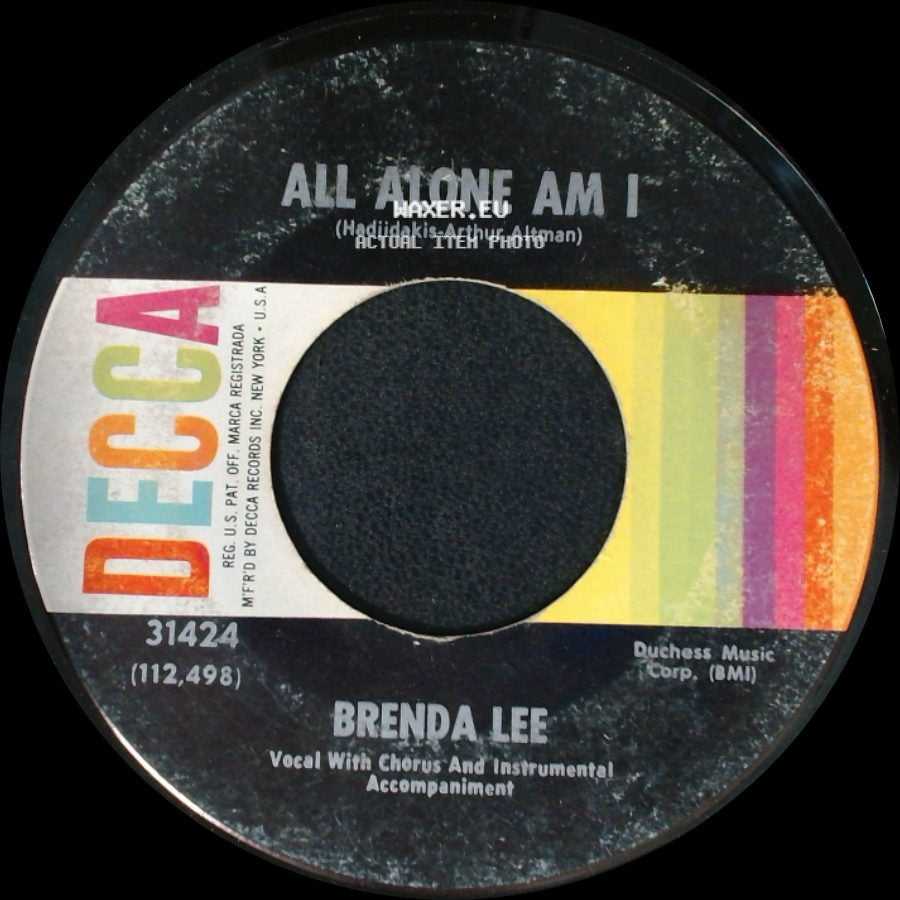Brenda Lee - All Alone Am I / Save All Your Lovin' For Me side A