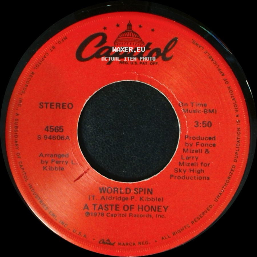 A Taste Of Honey - World Spin / Boogie Oogie Oogie side A