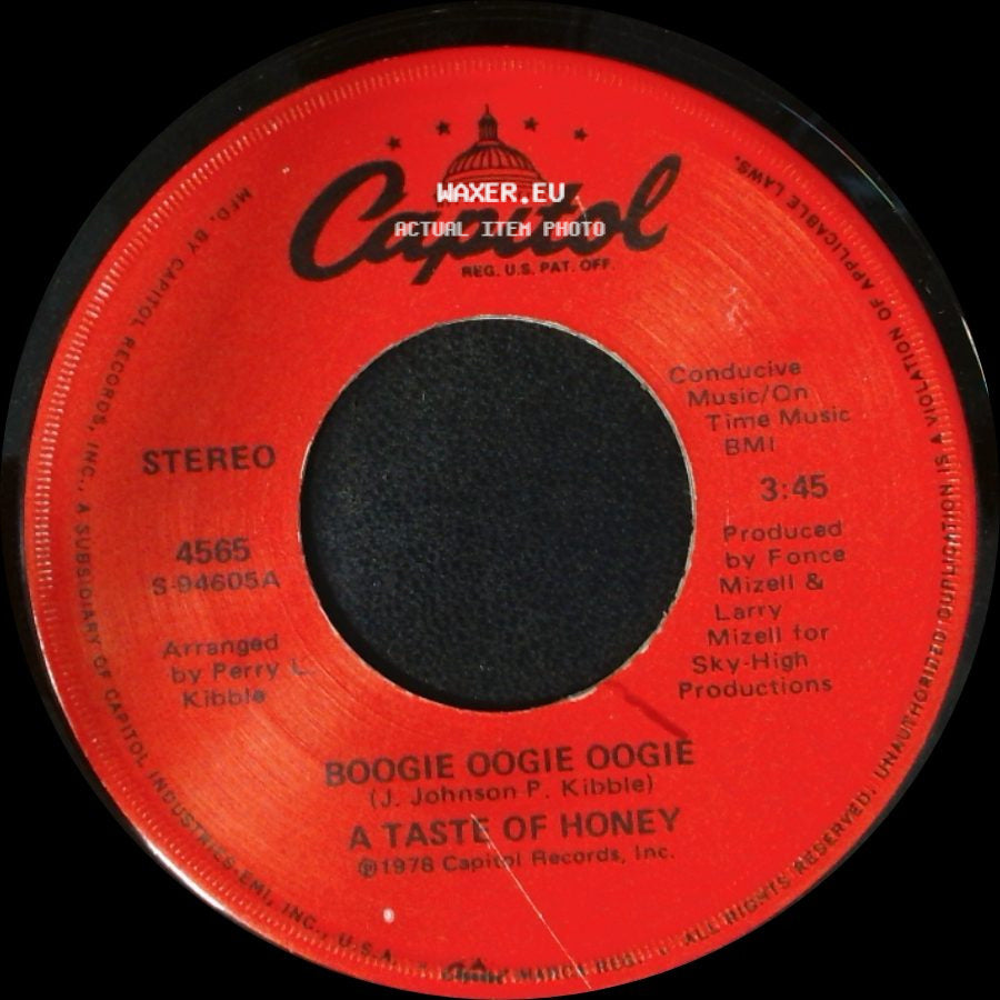 A Taste Of Honey - World Spin / Boogie Oogie Oogie side B