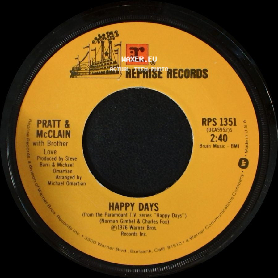 Pratt & Mcclain With Brother Love - Cruisin' With The Fonz / Happy Days side B