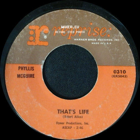 Phyllis Mcguire - That's Life / I Don't Want To Walk Without You side A