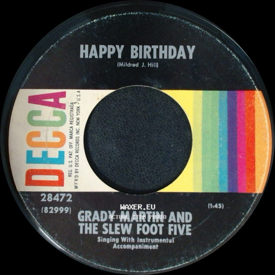 Grady Martin And The Slew Foot Five - Anniversary Song / Happy Birthday side B
