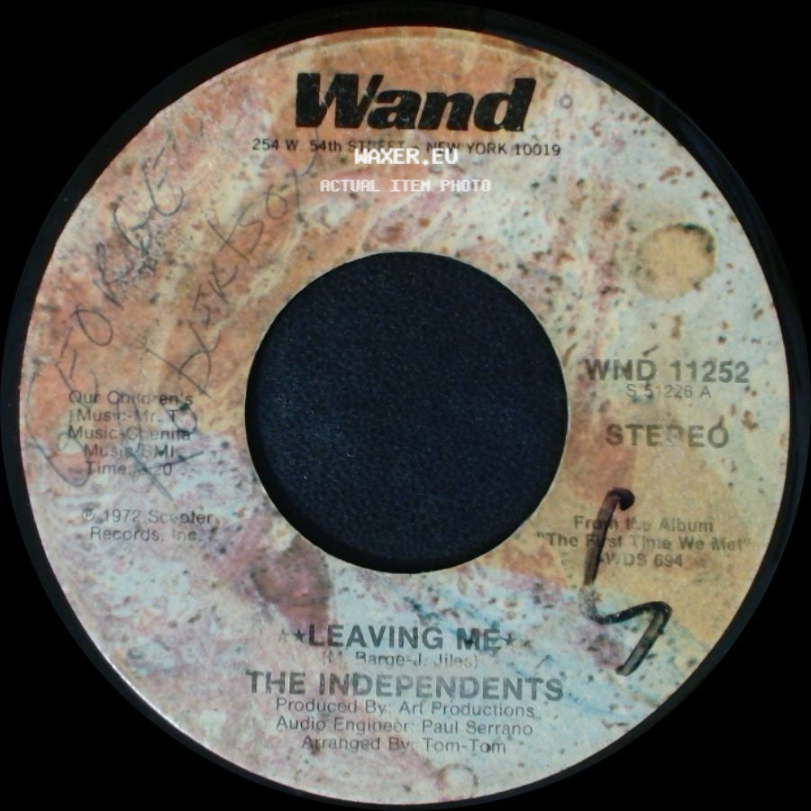 The Independents - I Love You, Yes I Do / Leaving Me side B