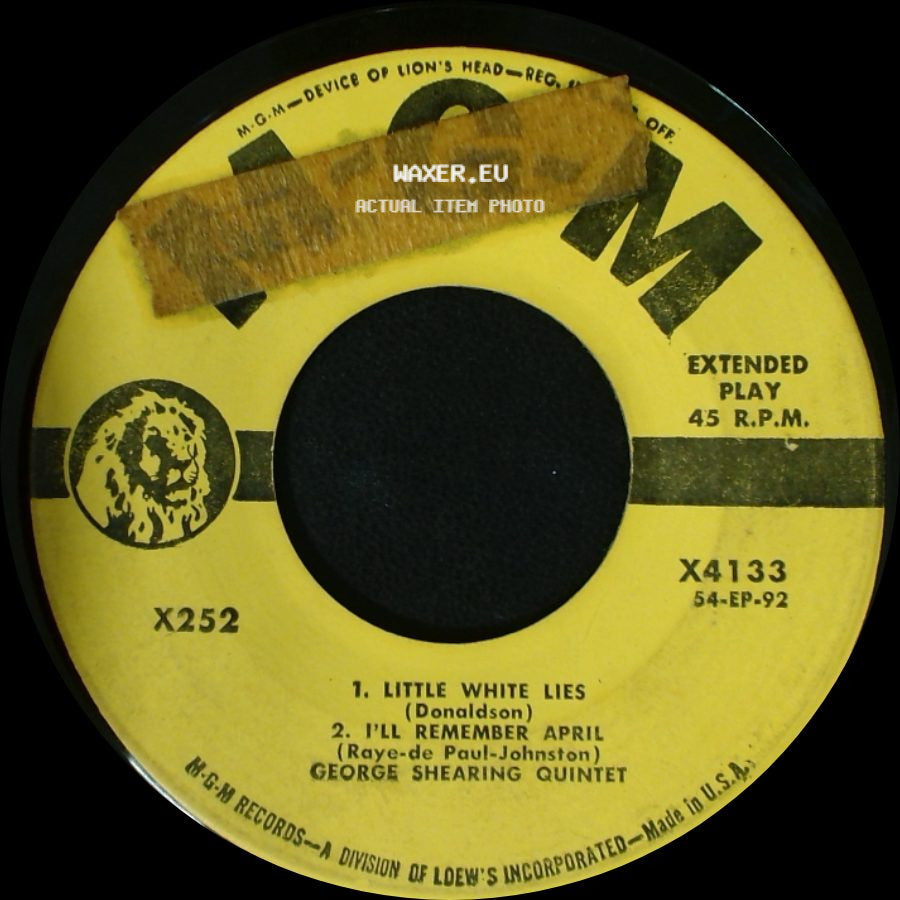 George Shearing Quintet - Little White Lies / I'll Remember April / Roses Of Picardy / Body And Soul side A