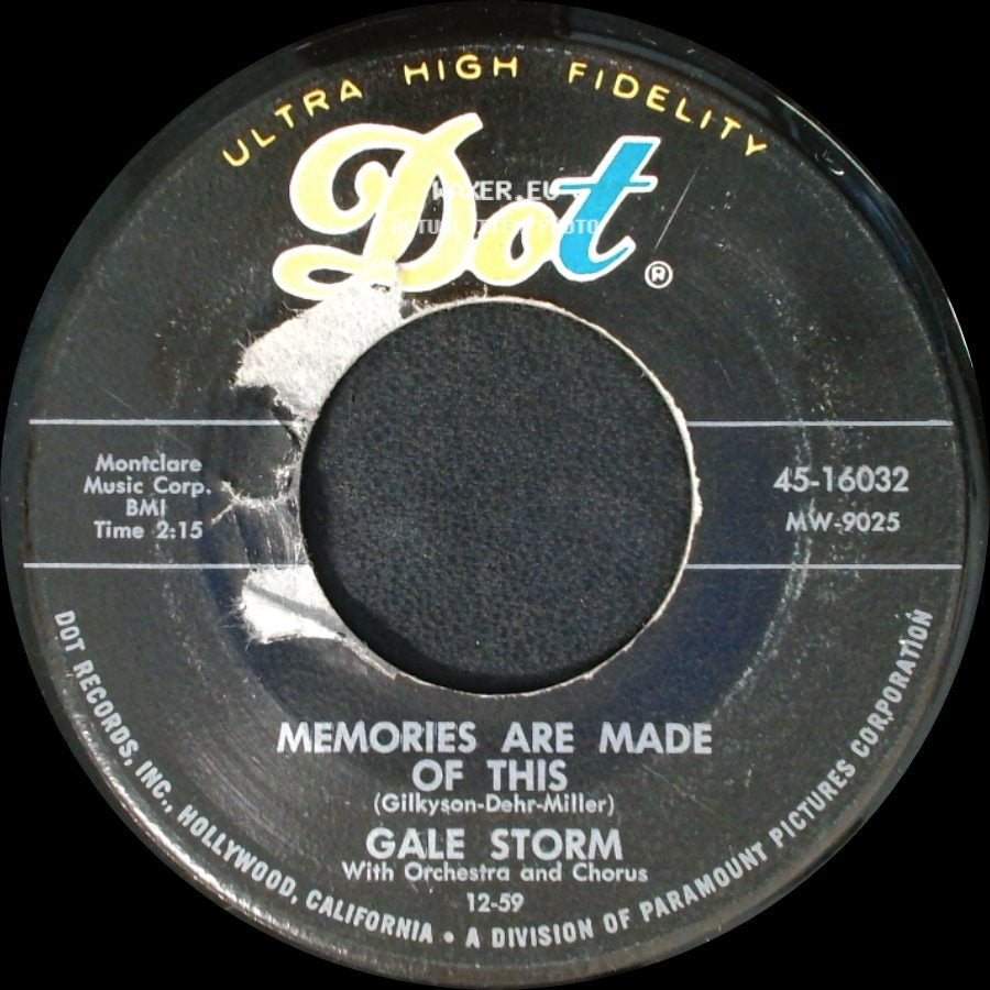 Gale Storm - Dark Moon / Memories Are Made Of This side B