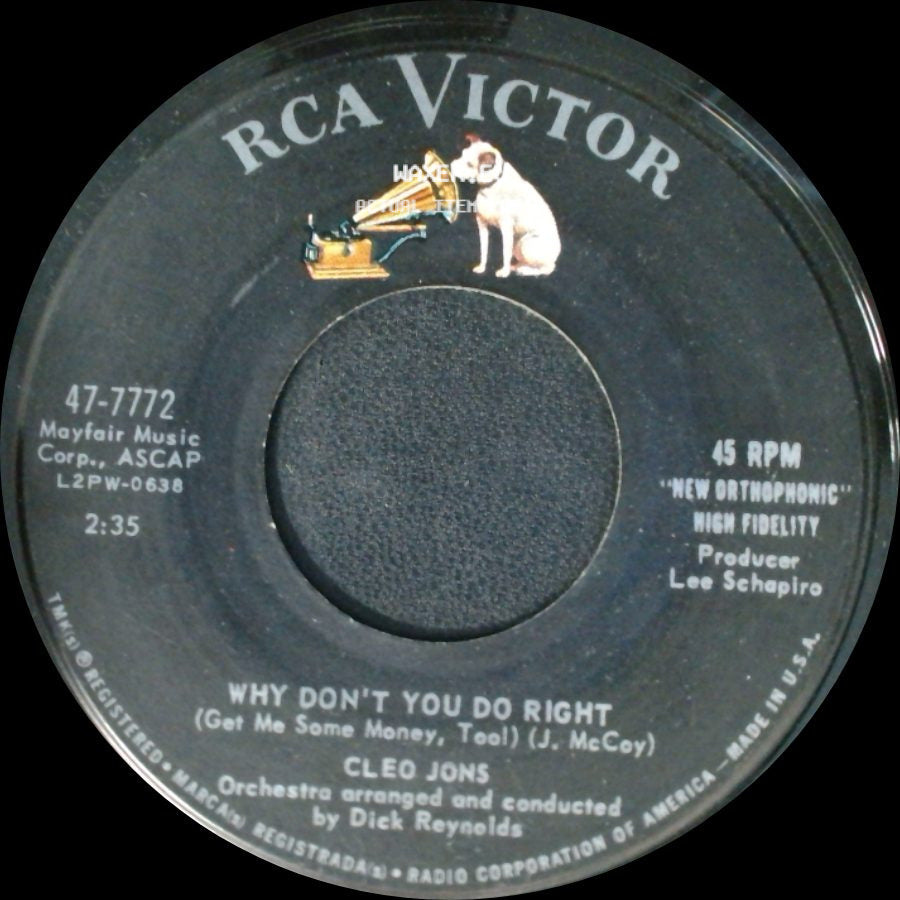Cleo Jons - Why Don't You Do Right (Get Me Some Money, Too!) / A Little Older Than Young side A