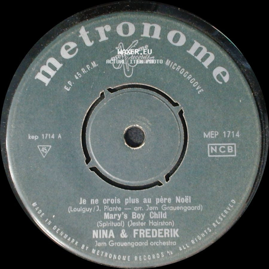 Nina & Frederik - Schlafe Mein Prinzchen / The Christmas Evening Star / Je Ne Crois Plus Au Père Noël / Mary's Boy Child side B