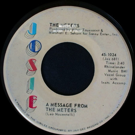 The Meters - A Message From The Meters / Zony Mash side A