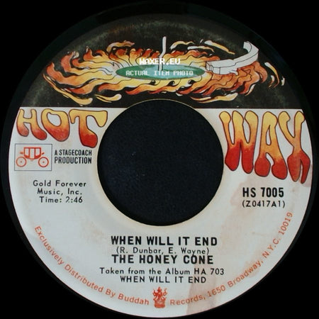 The Honey Cone - Take Me With You / When Will It End side B