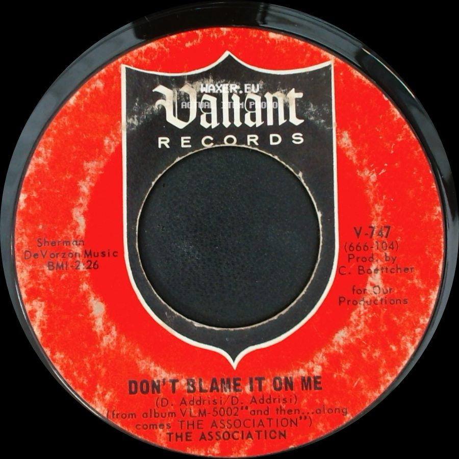The Association - Cherish / Don't Blame It On Me side B