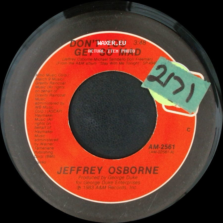 Jeffrey Osborne - Don't You Get So Mad / So Much Love side A