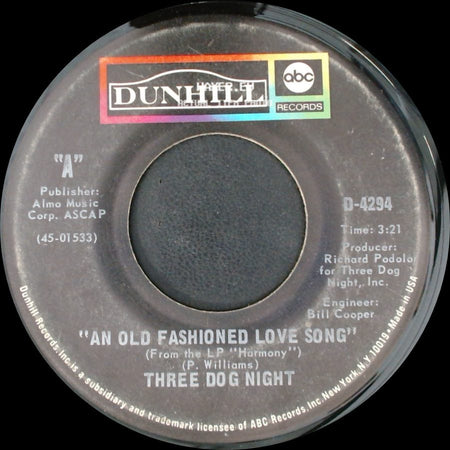 Three Dog Night - Jam / An Old Fashioned Love Song side B