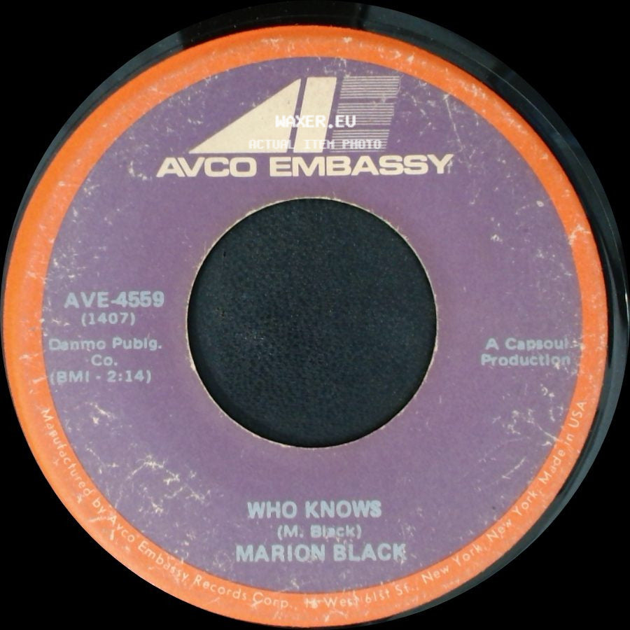 Marion Black - Go On Fool / Who Knows side B