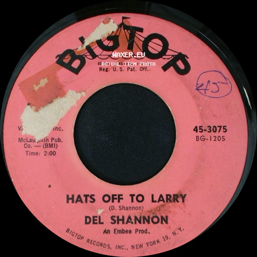 Del Shannon - Hats Off To Larry / Don't Mild The Lily, Lily side A