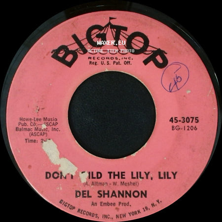 Del Shannon - Hats Off To Larry / Don't Mild The Lily, Lily side B