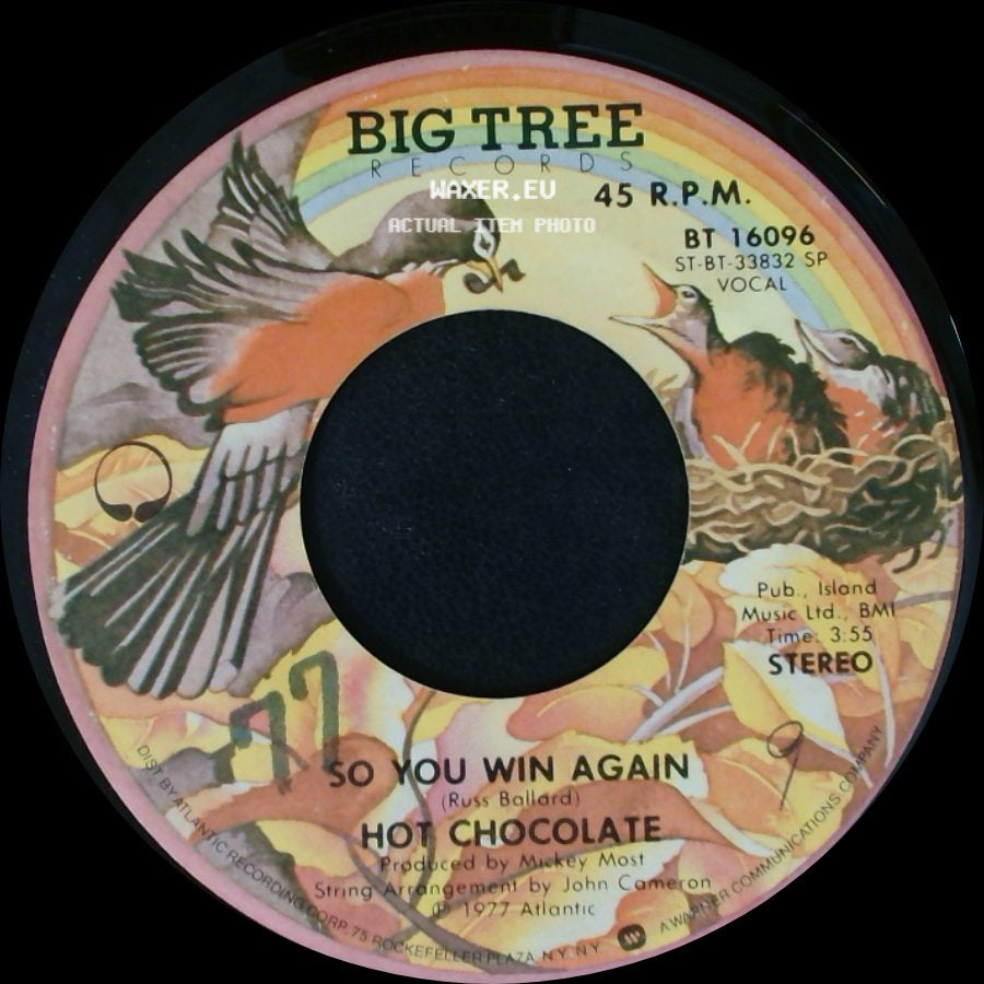 Hot Chocolate - So You Win Again / A Part Of Being With You side A