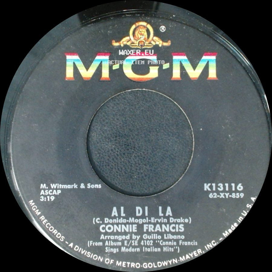 Connie Francis - Al Di La / I'm Gonna' Be Warm This Winter side A