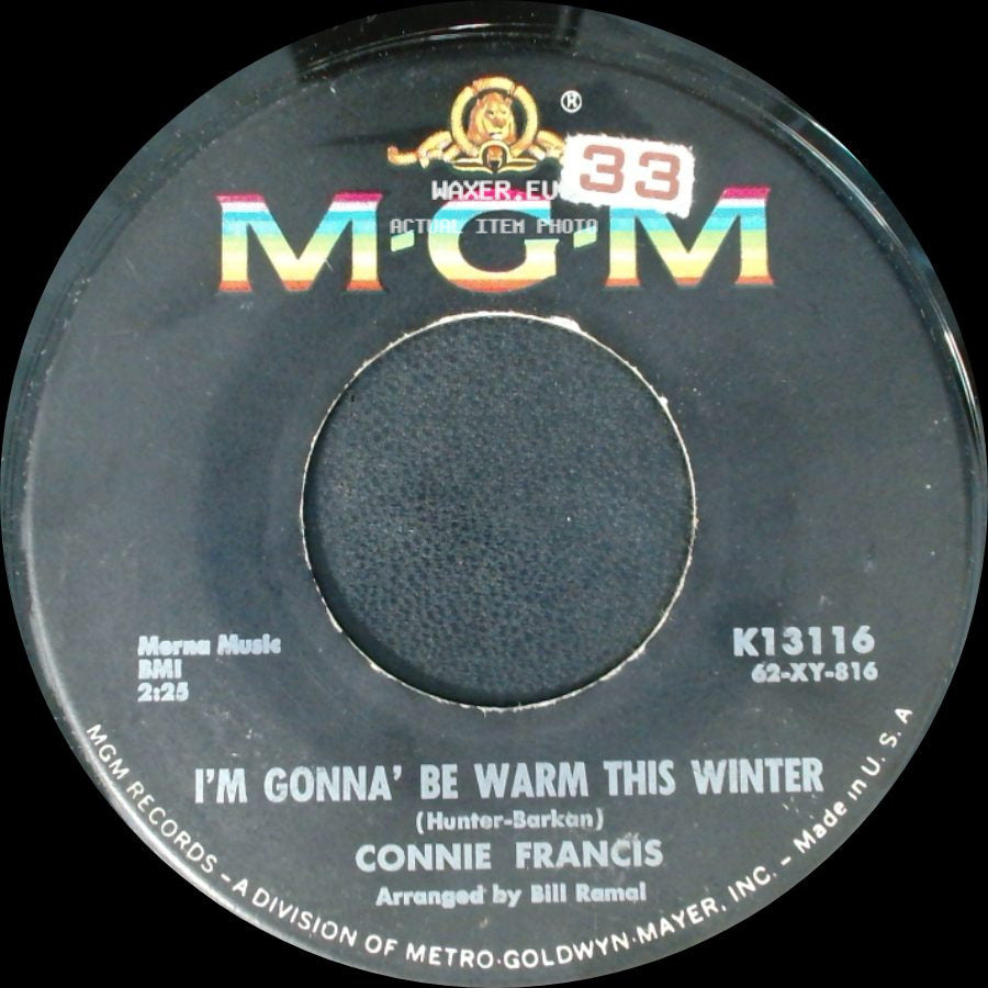 Connie Francis - Al Di La / I'm Gonna' Be Warm This Winter side B