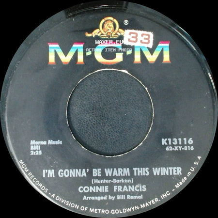 Connie Francis - Al Di La / I'm Gonna' Be Warm This Winter side B