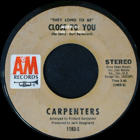 Carpenters - I Kept On Loving You / Close To You side B