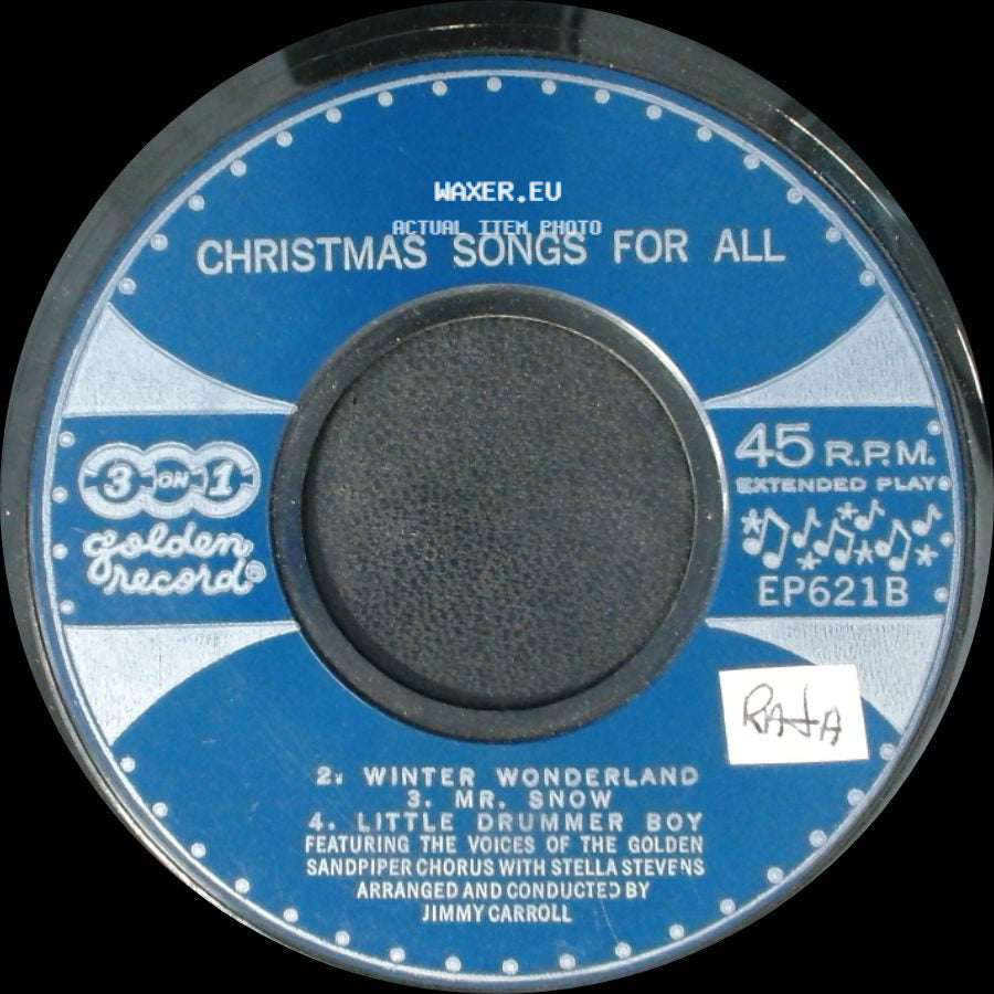 Unknown Artist - The Twelve Days Of Christmas / Christmas Songs For All side B