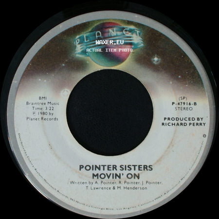 Pointer Sisters - He's So Shy / Movin' On side B