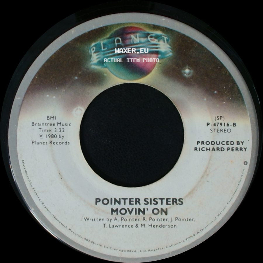 Pointer Sisters - He's So Shy / Movin' On side B