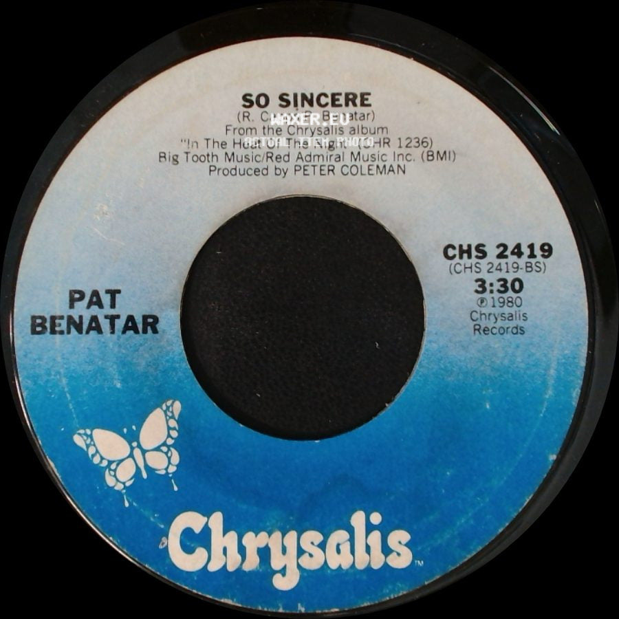 Pat Benatar - We Live For Love / So Sincere side B