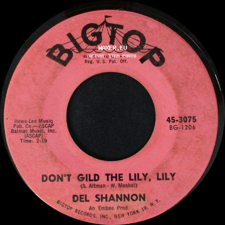 Del Shannon - Don't Gild The Lily, Lily / Hats Off To Larry side A