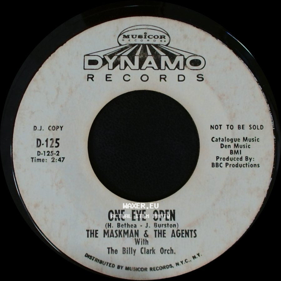 The Maskman & The Agents / The Maskman & The Agents With The Billy Clark Orch. - One Eye Open / Yaw'll side A