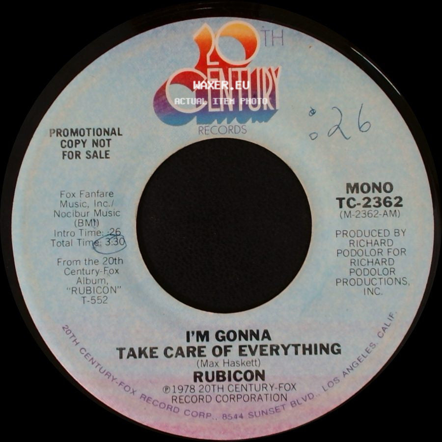 Rubicon - I'm Gonna Take Care Of Everything / I'm Gonna Take Care Of Everything side A