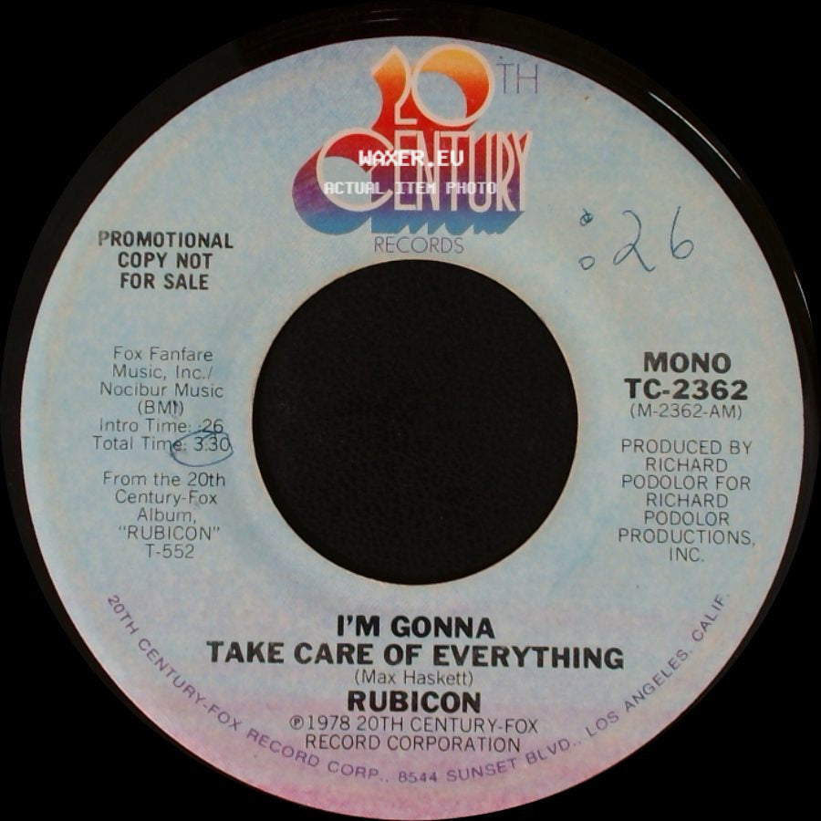 Rubicon - I'm Gonna Take Care Of Everything / I'm Gonna Take Care Of Everything side B