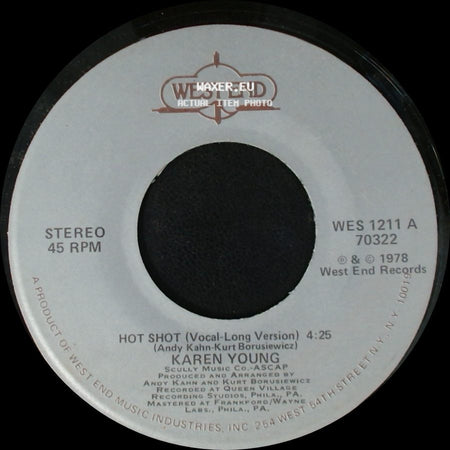 Karen Young - Hot Shot (Vocal-Long Version) / Hot Shot (Vocal-Short Version) side A