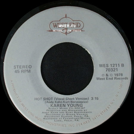 Karen Young - Hot Shot (Vocal-Long Version) / Hot Shot (Vocal-Short Version) side B