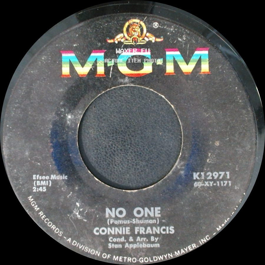 Connie Francis - Where The Boys Are / No One side B
