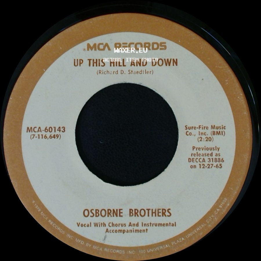Osborne Brothers - Rocky Top / Up This Hill And Down side B