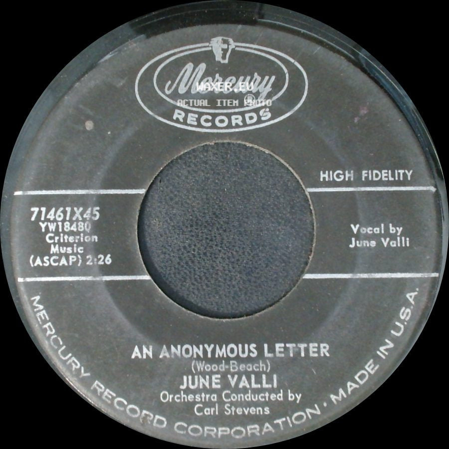 June Valli - Bygones / An Anonymous Letter side B