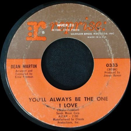 Dean Martin - You're Nobody Till Somebody Loves You / You'll Always Be The One I Love side B