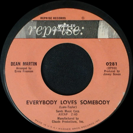 Dean Martin - Everybody Loves Somebody / A Little Voice side A